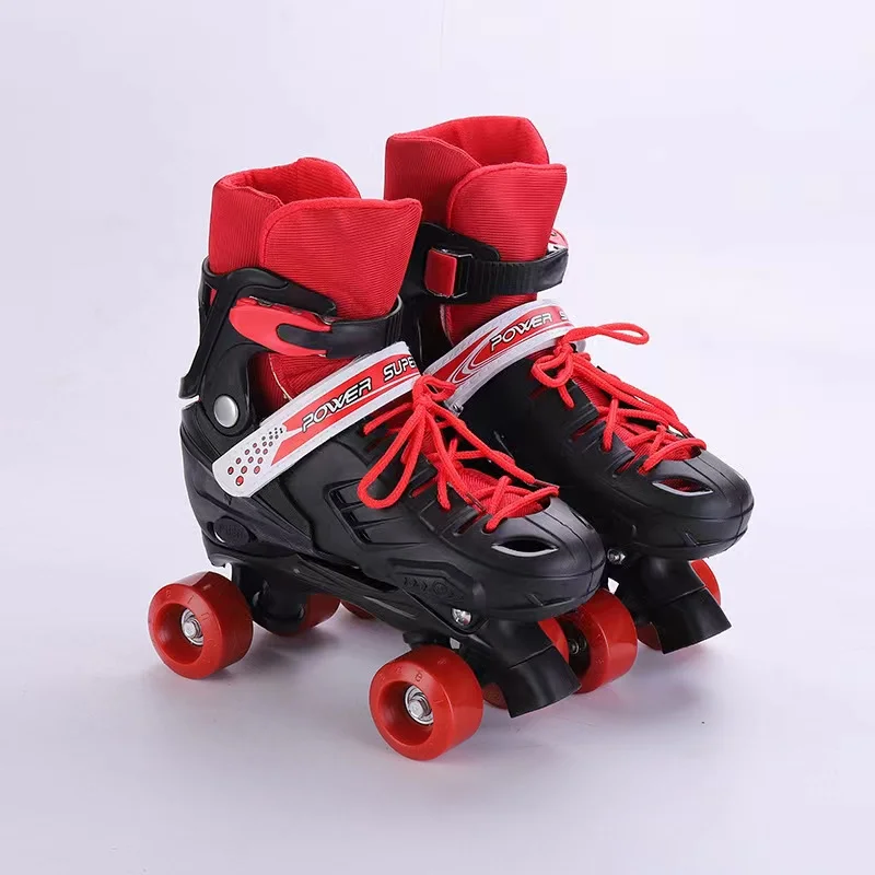 Boys Girls Kids Children Roller Skates Shoes Patins Sliding Adjustable Quad Sneakers 4 Wheels Double Row 2 Line Outdoor Gift