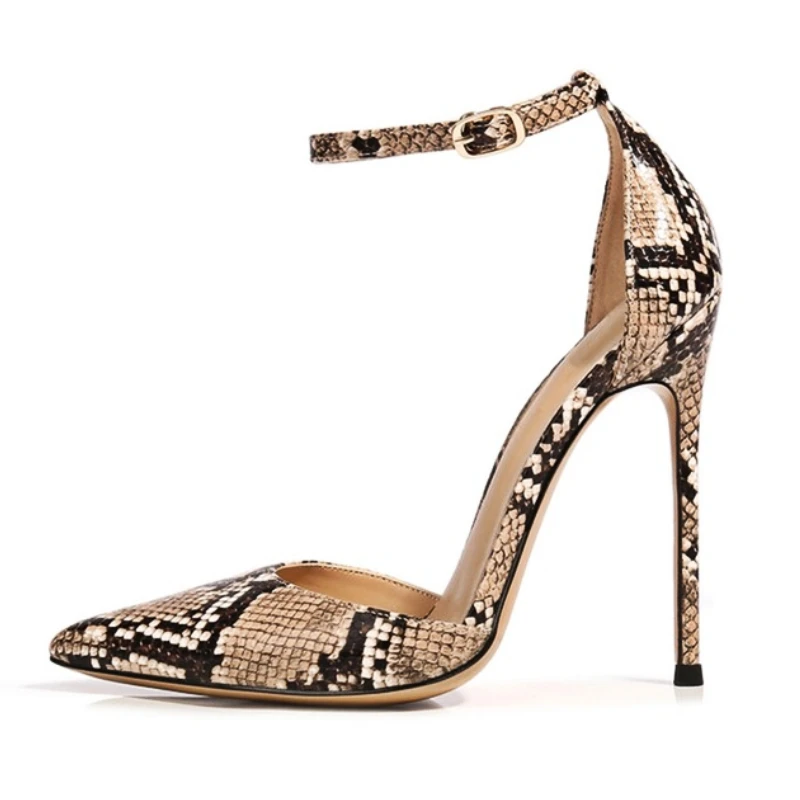 

Туфли Lilyptuart женские на высоком каблуке, пикантные туфли-лодочки с острым носком и ремешком на щиколотке, лакированные Свадебные вечерние ту...