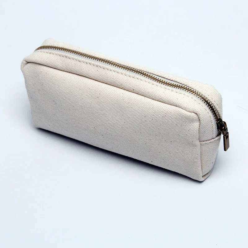 

Korean Cute Simple Solid Color Canvas Pencil Case Large Capacity Pen Bag Student Stationery School Supplies Office Accessories