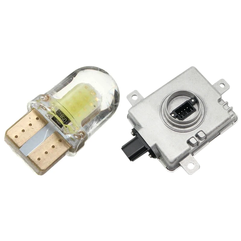 

10 шт., светодиодные лампы CANBUS T10 W5W COB SMD, ярко-белые лампы для номерсветильник знака и 1 шт. ксеноновые лампы W3T19371 HID D2S D2R балласт