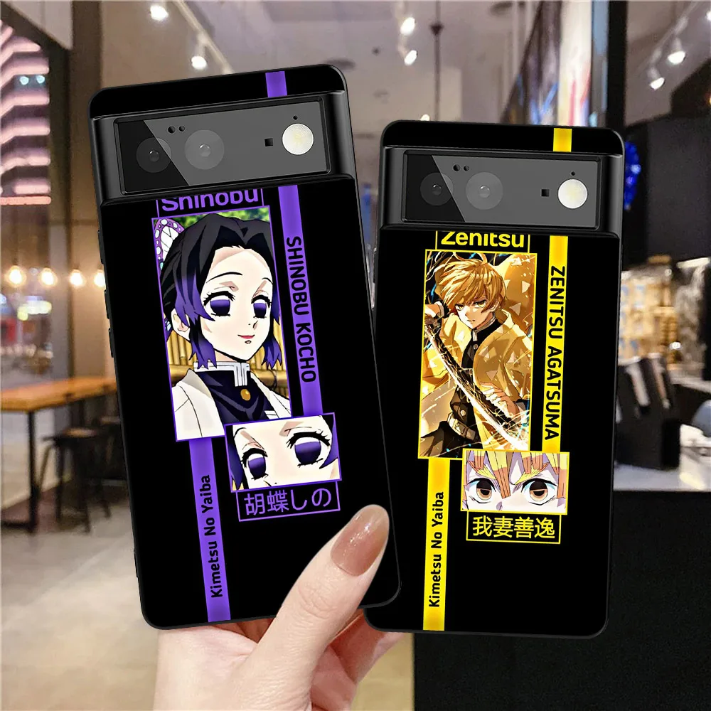 

Ghost Slayer Anime Case for Google Pixel 6a 6 6Pro 2 3 3a 4 4a 5 5a 5G XL Luxury Soft TPU Fundas Back Covers Protection Shell