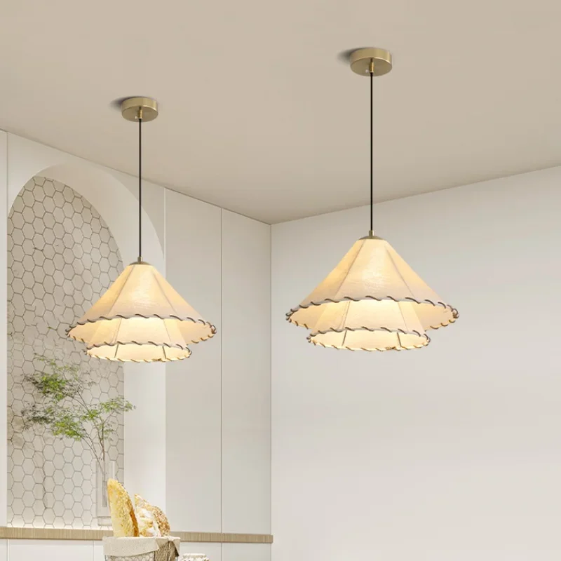 Современные ретро тканевые подвесные светильники в виде листьев лотоса