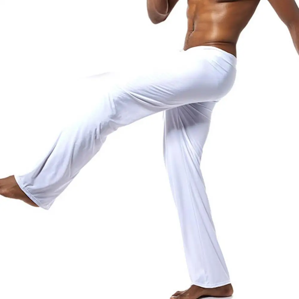 

2020 Men Casual Solid Color Low-waisted Drawstring Loose Pants Running Yoga Trousers
