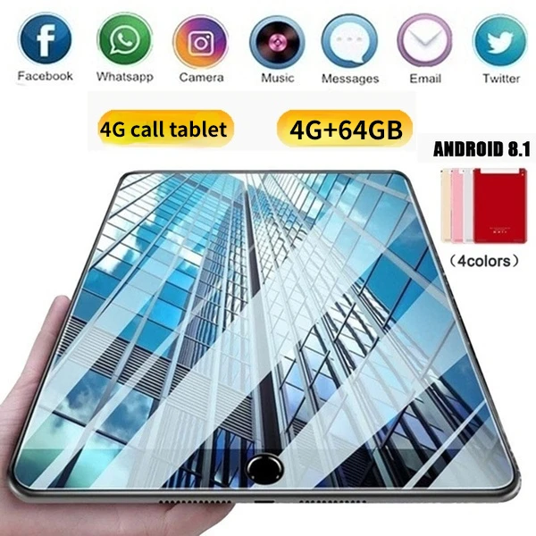 2023 Hot Sale Android 9.0 WiFi Tablets Dual SIM Dual Camera  5.0 MP IPS Bluetooth 4G WiFi 10.1 Inch 8 Core 4G +64GB Tablets