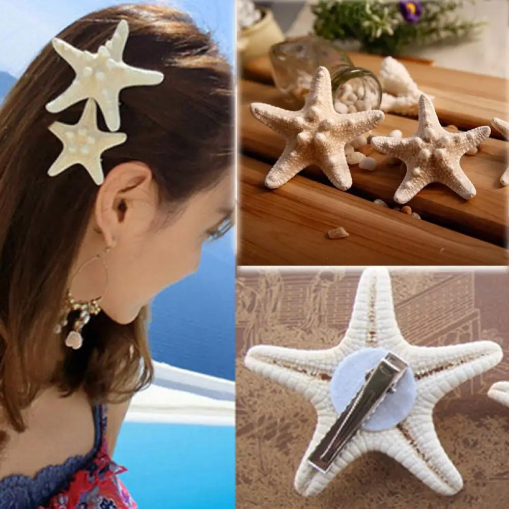 

Elegant Beach Women Lady Starfish Hair Clip Hairpin Star Sea Jewelry For 2 Pcs