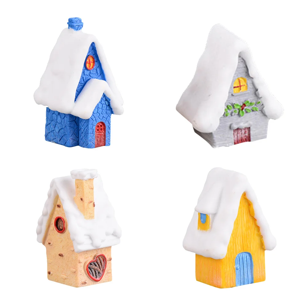 

1PC Mini Snow House Christmas Theme Decorative Mini House Small Villa