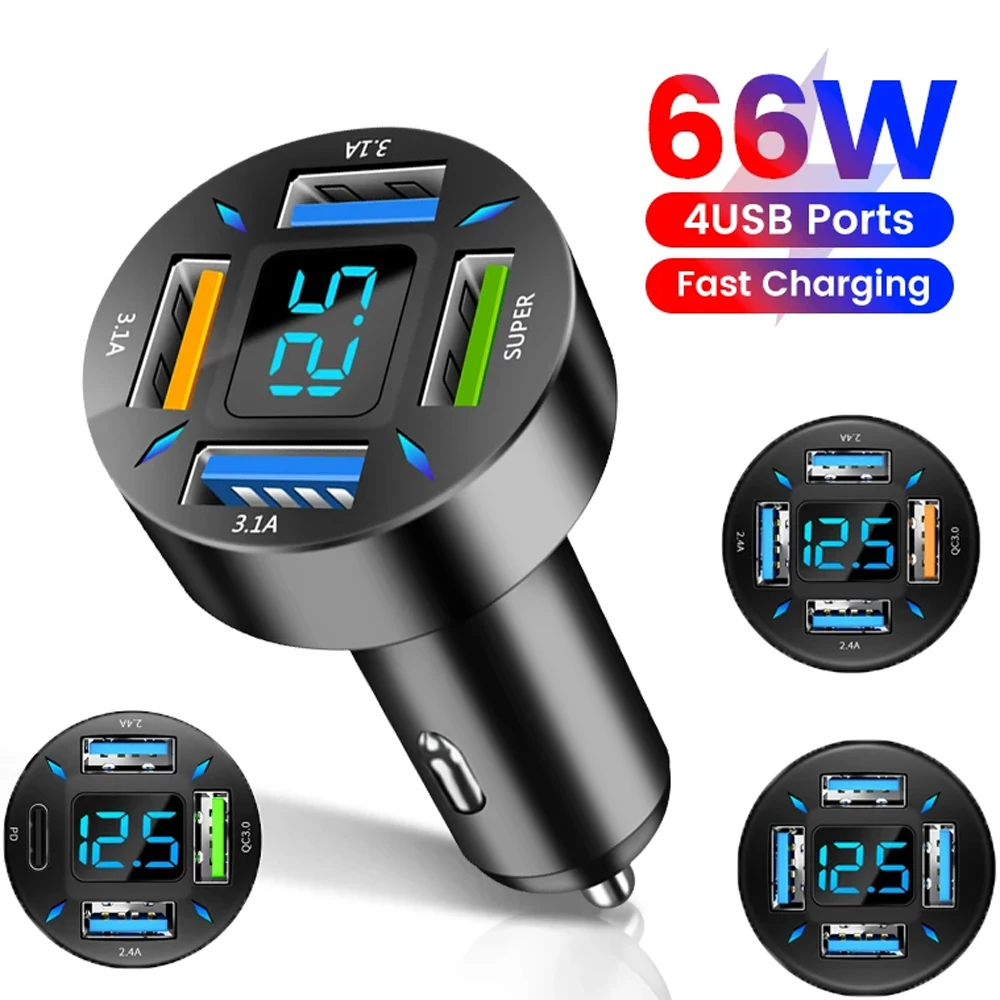 Автомобильное зарядное устройство 66 Вт быстрая зарядка PD 3 0 USB C PPS для ноутбука