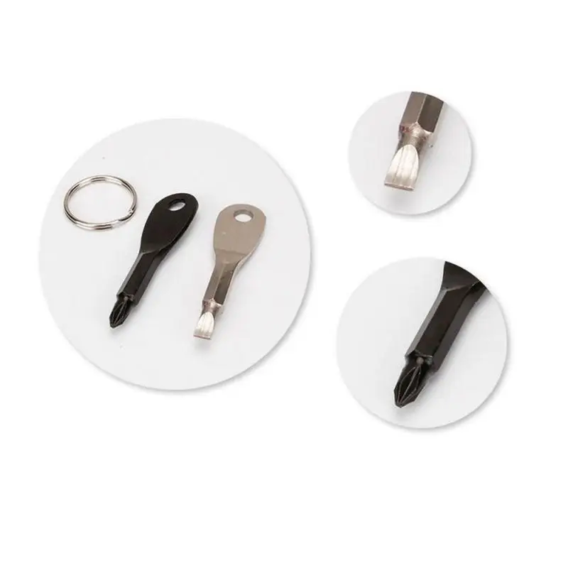 

Невыцветающая шлицевая отвертка, Прецизионная отвертка из литой стали, без царапин, с шлицевым крестом, аварийные мини-инструменты, набор винтов, прочное кольцо для ключей