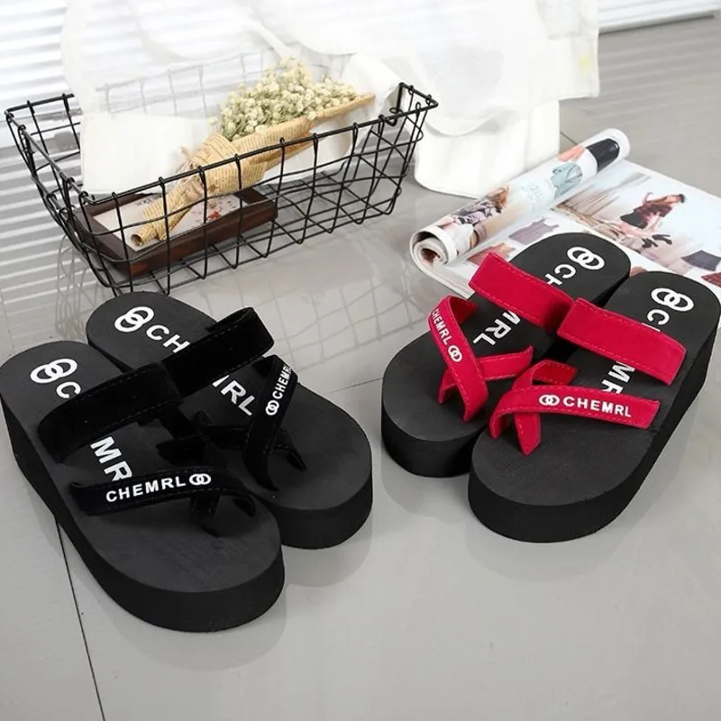 

Summer New Style Wear High Heeled Foam Bottom Sole Anti Slip Flip Fashion Beach Sandals