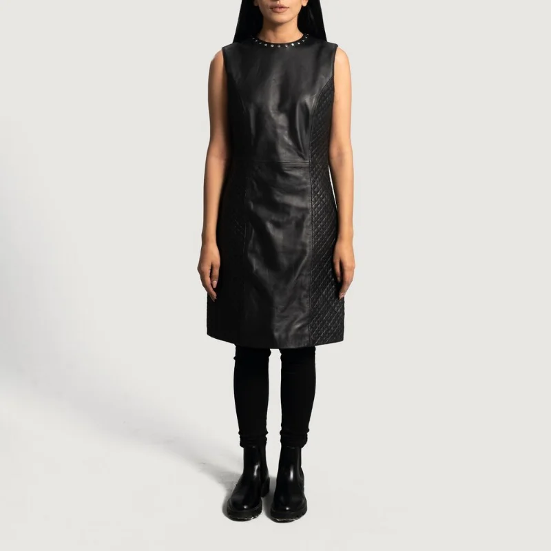 Women's Leather Dress,New Handmade Custom Dress, 100% Genuine Lambskin Dress