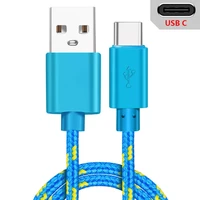 usb type c cable for samsung s20 s21 nylon braided mobile phone fast charging usb c cable type c charger micro usb cables