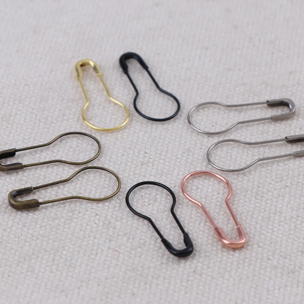 

2 Sets High Quality Safety Gourd Pins Paper Clips 100-piece Bagged Set Colorful Metal Anti-rust Garment Tag Button Pins 5 Colors