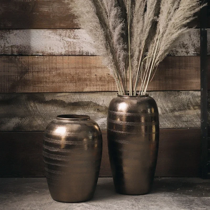 Ваза для сушеных цветов керамическая напольная ваза ручной работы в стиле ретро