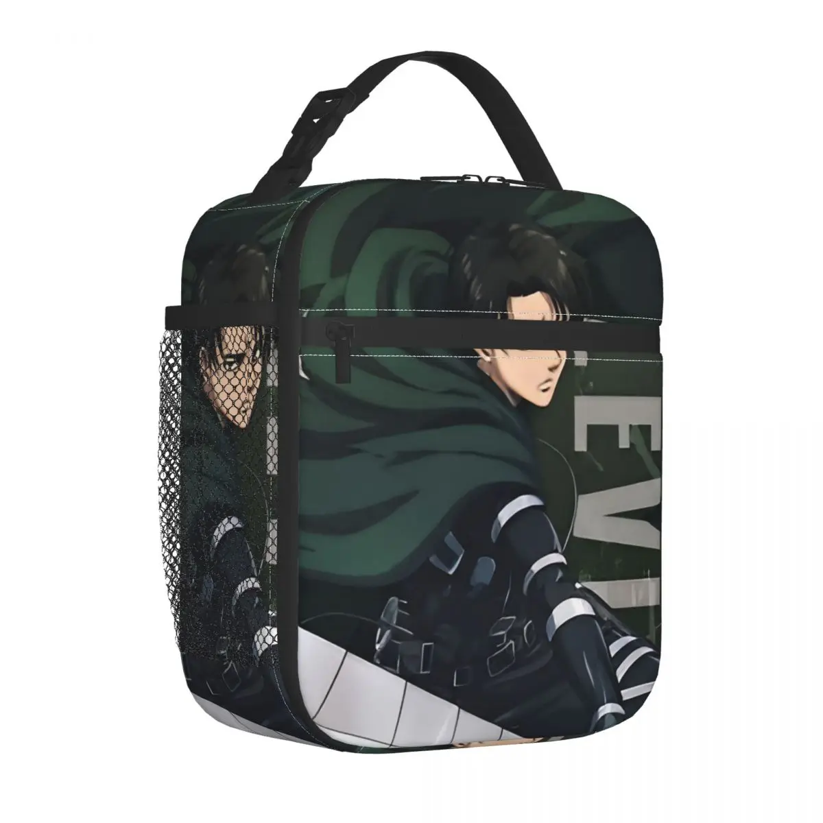 Фото Levi Ackerman AOT Манга Изолированные сумки для обеда Большой контейнер для обеда Термосумка-тоут Ланч-бокс для колледжа Открытый сумка для бенто №2