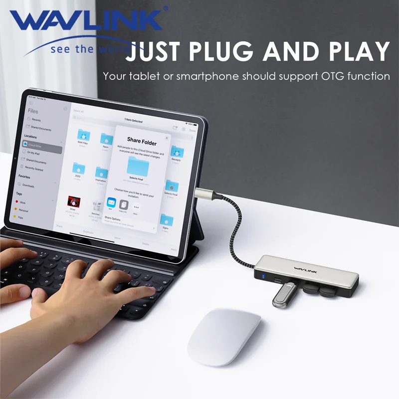 

WAVLINK USB C 10 Гбит/с концентратор 4-портовый мужской и женский Суперскоростной USB3.2 Gen2 разветвитель алюминиевый многопортовый Адаптер Для iMac/MacBook