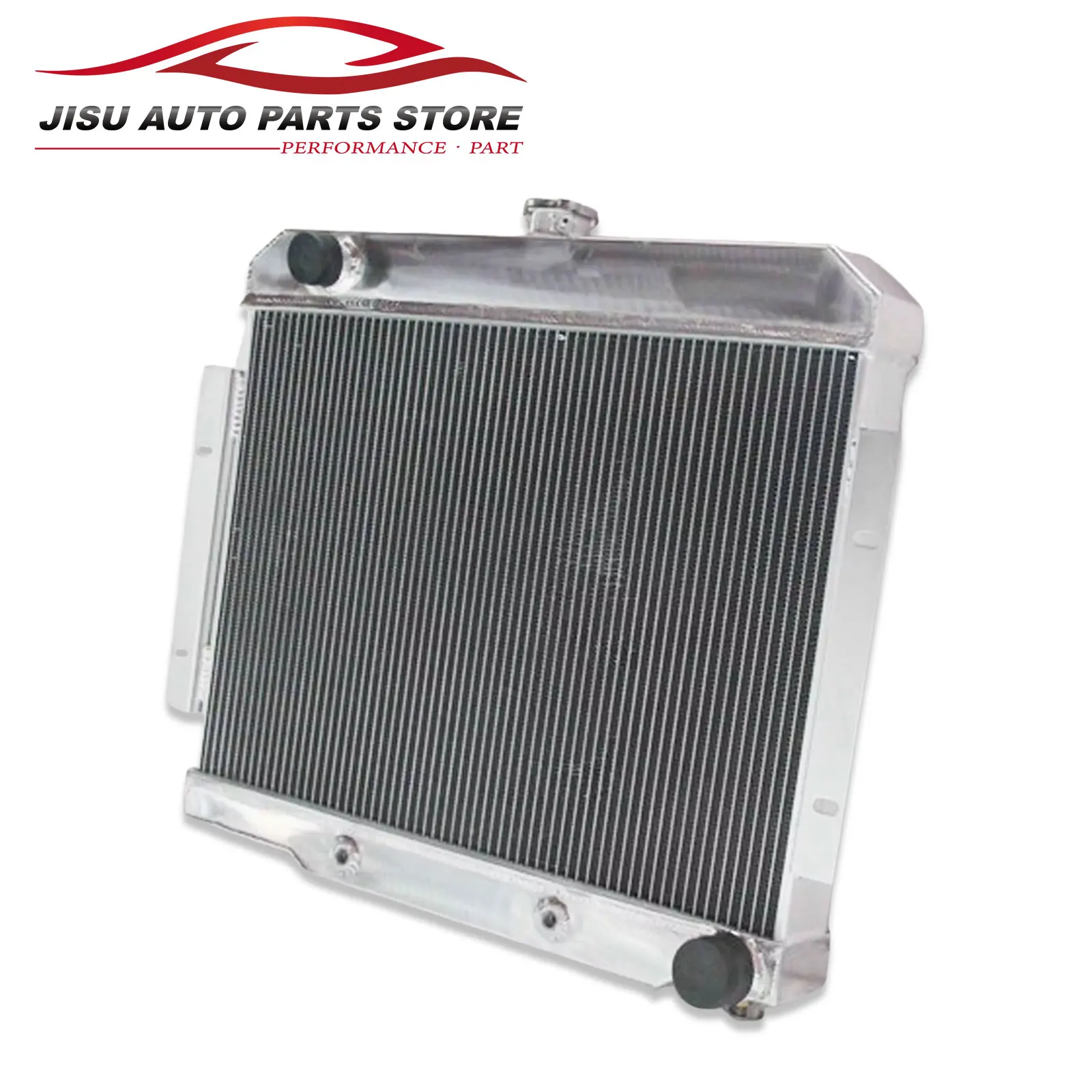 Aluminum Radiator + Fans for Jeep CJ Series 1970-1985 CJ5 CJ6 CJ7 V8 AT 1919E with Chevy swap