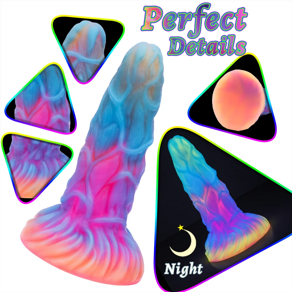 Новый светящийся анальный фаллоимитатор мужской красочный огромный дракон