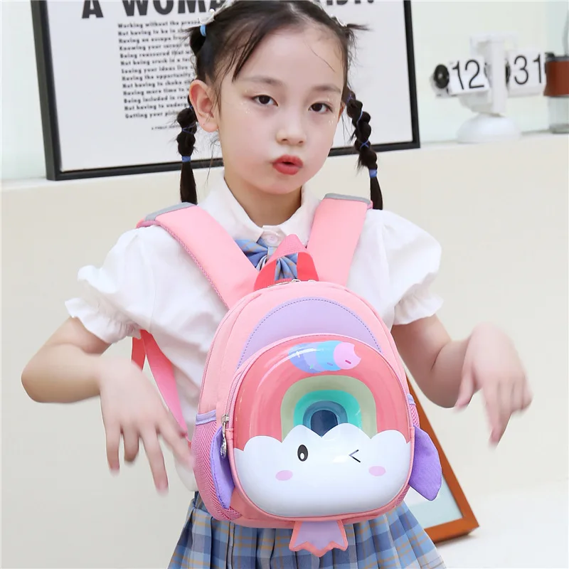 New Kindergarten Cartoon Fashion Cute Elephant School Bag for Boys and Girls Anti-lost Waterproof Backpacks Large Capacity