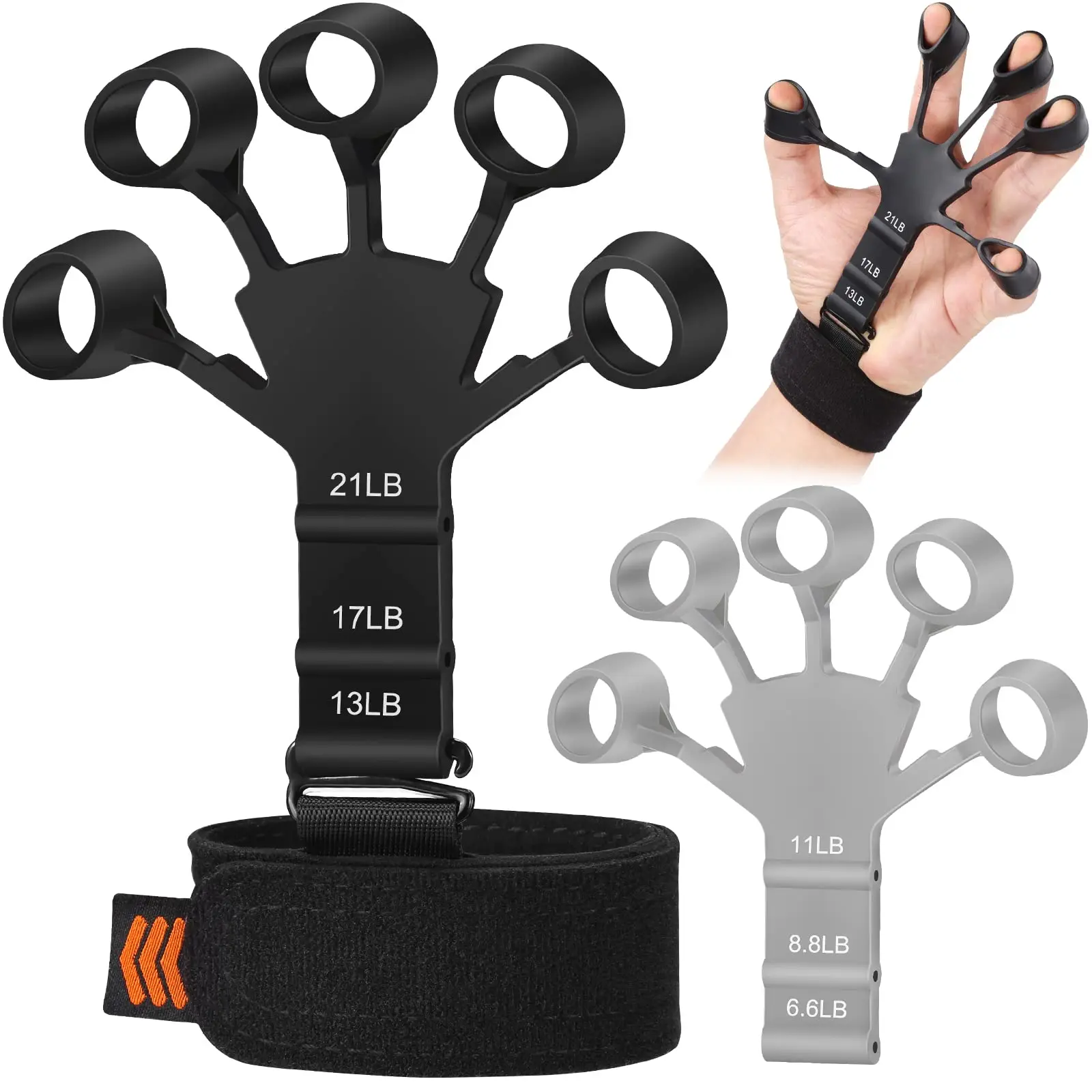 

Finger Gripper Hand Grip Exerciser Wrist Strengthener Hand Muscle Stretcher 6 Resistant Levels Physical Tool Hand Strengthener