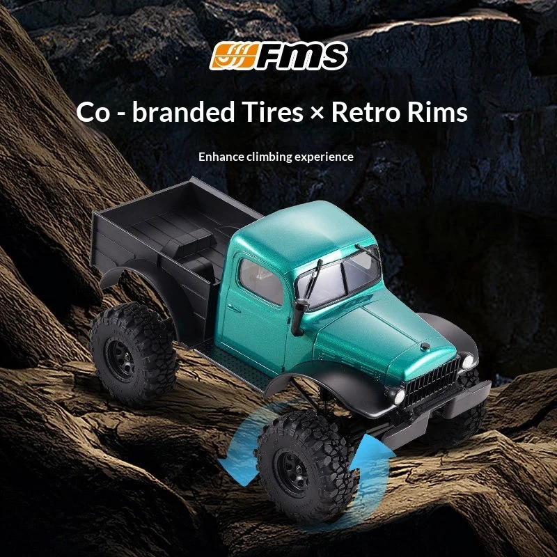Фото FMS 1/24 FCX24 Power Wagon Green Outrunner Brushless RC Rock Crawler Pickup Truck — радиоуправляемый внедорожный пикап-краулер, модель для хобби. №4