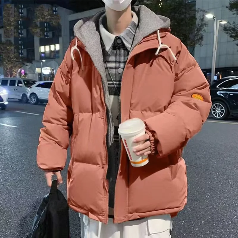 Winter Hooded Parkas Fashion Simple Men Women Cotton Jacket Fleece Keep Warm Coats Tops