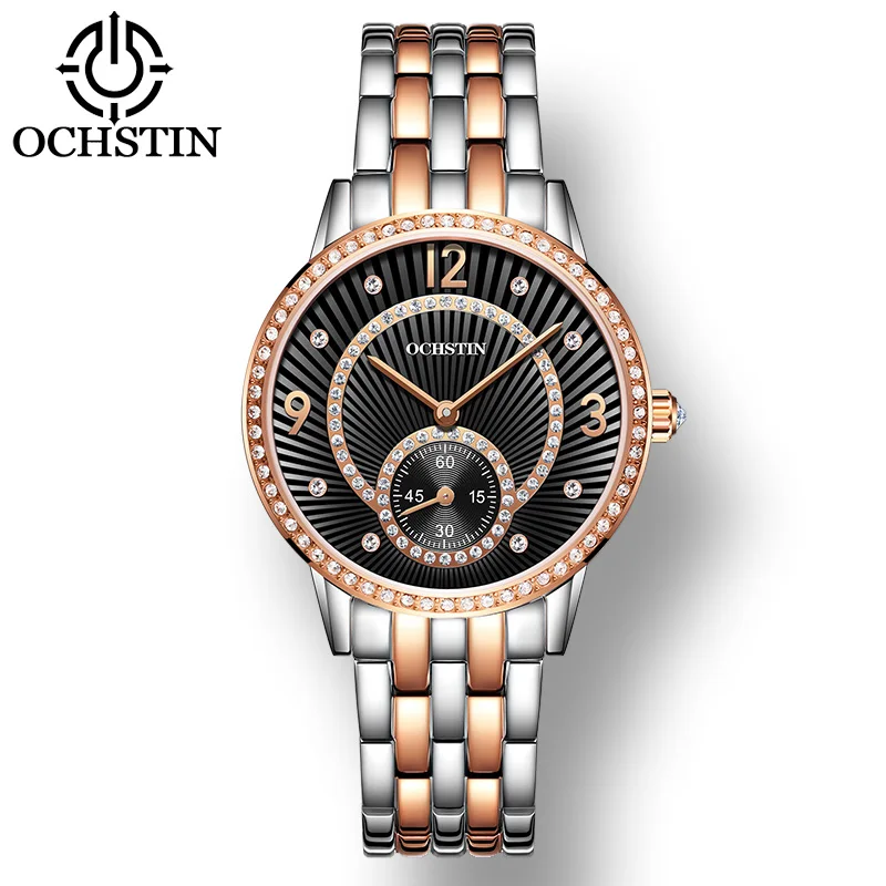 

OCHSTIN LQ013C Stainless Steel Strap Quartz Women Wristwatches Fashion Waterproof Sapphire Quality Watches for Women Stop Watch