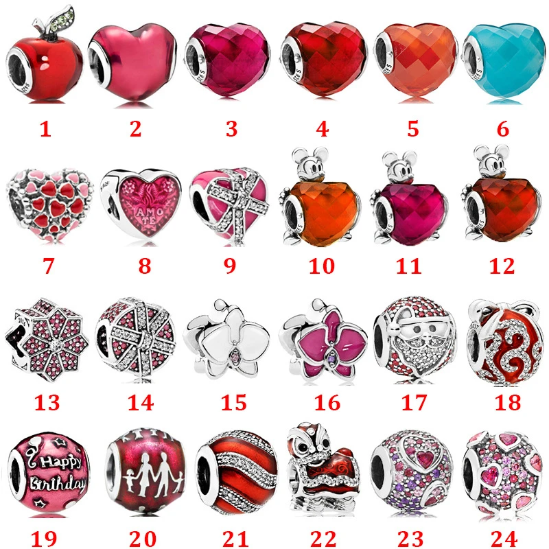 

100% 925 Sterling Silver Shape Of Love Explosion of Love Charm Multi-Colored CZ Charms FIT Brand Bracelet DIY Jewelry Making
