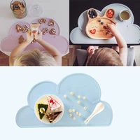 cloud shape silicone placemat lovely multicolor kids plate mat kitchen food grade waterproof heat insulation tableware cup mat