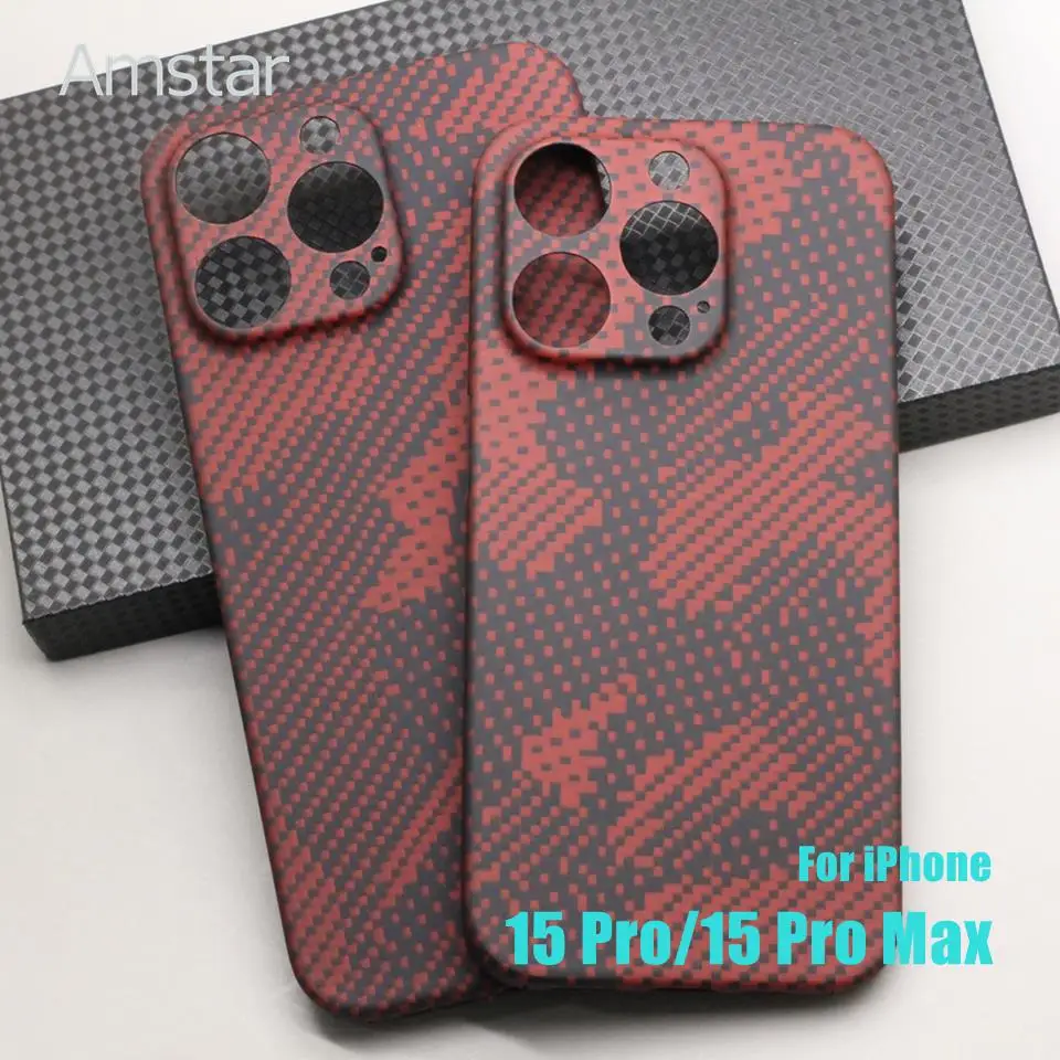 Уникальный защитный чехол Amstar из углеродного волокна для iPhone 15 Pro Max ультратонкий