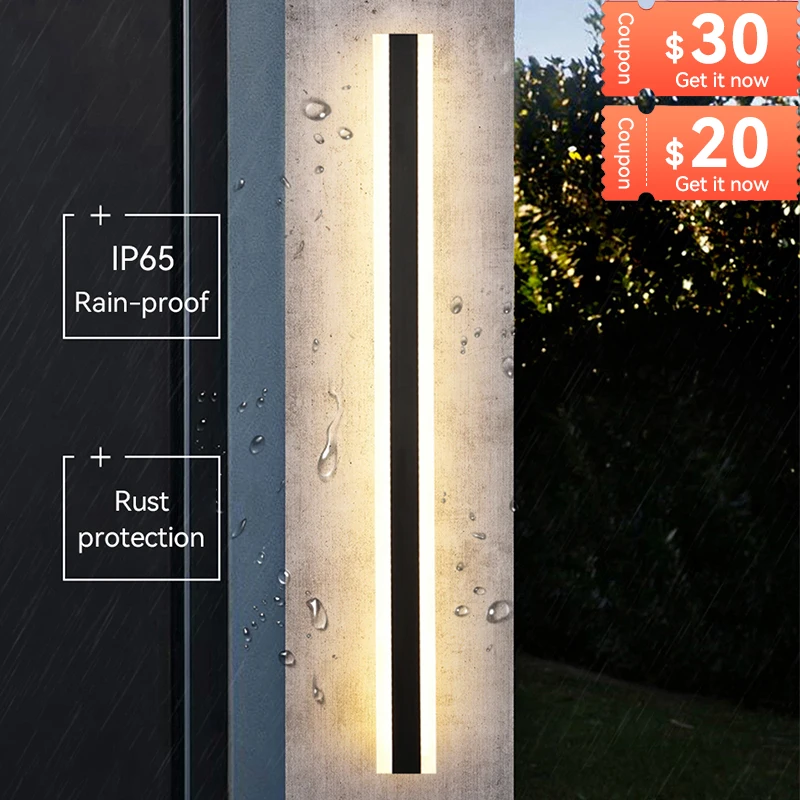 

Outdoor Wall Lamp Waterproof IP65 Porch Sconce Light Garden LED Long Wall Lights Garage Front Yard 110V 220V Lighting Fixtures
