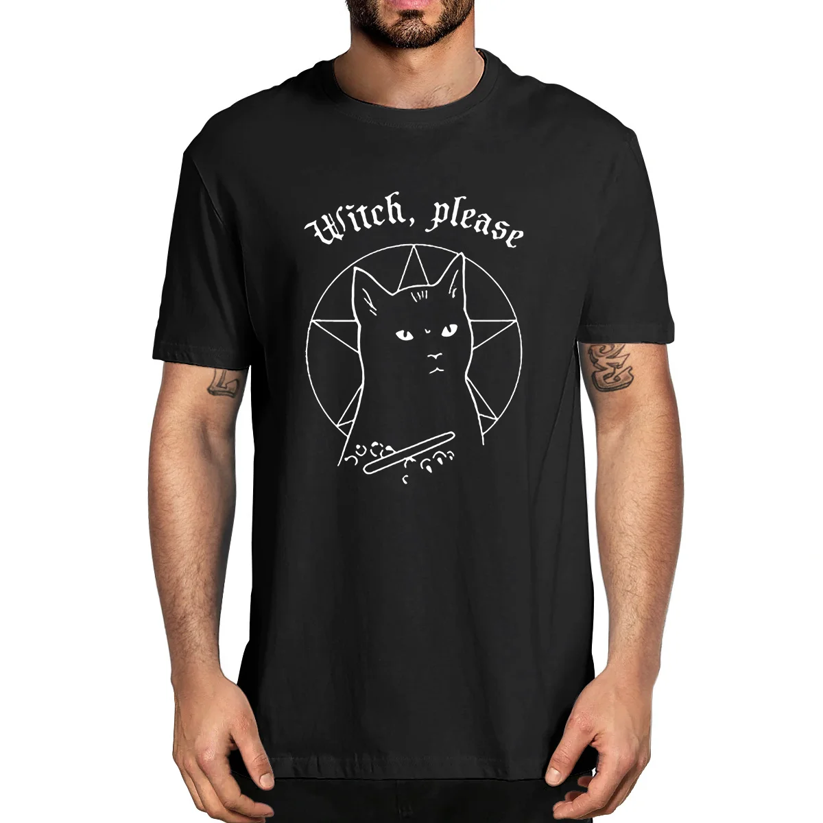 

100% Cotton Ufitch Please Magic Cat Unisex Oversized Men Novelty T-Shirt Women Casual Soft Streetwear EU Big Size Tee Gift