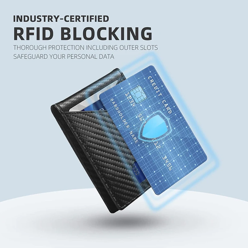 Мужской тонкий кошелек с отделением для кредитных карт RFID-блокировка цвет в