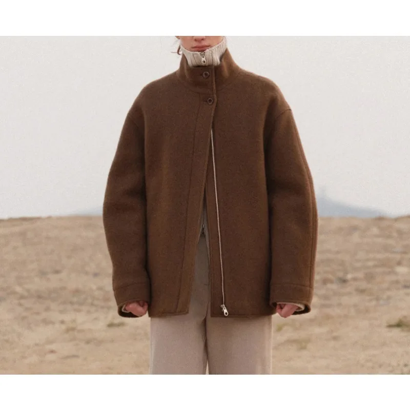 

2023 Brand M Thickened High Neck Wool Short Coat Women's Jacket Winter Cold Coat Especially Ladies For Winter Free Shipping