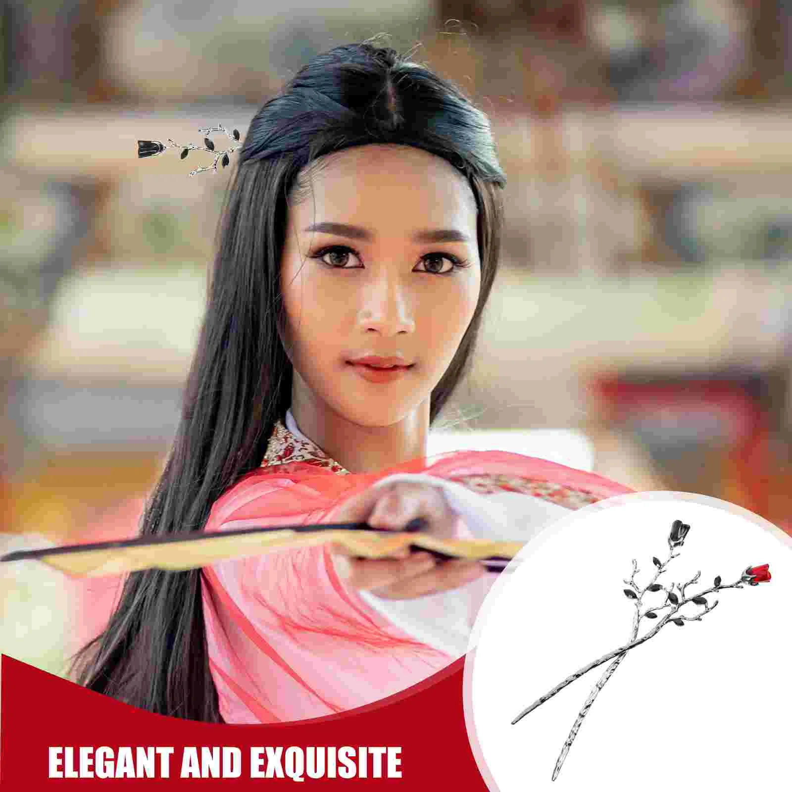 2 шт. ветка розы шпилька для волос шиньон свадебные аксессуары цветочная булочка