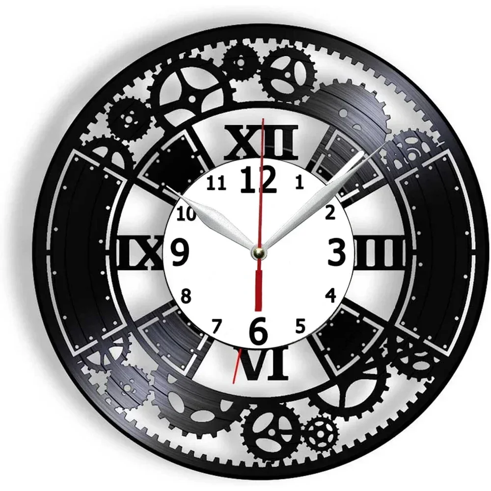 Цифровые настенные часы в стиле стимпанк циферблат с зубчатыми колесами римском