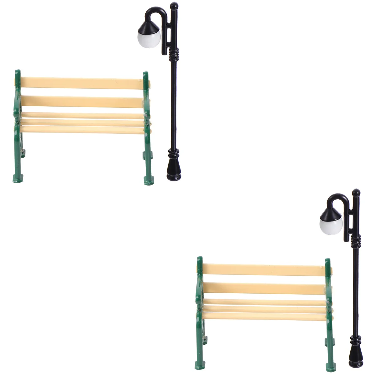 

Mini Bench Model Street Post Miniature Parklandscape Lamp Chair Lights Light Garden Decoration Pathway Lantern Lamps Lamppost
