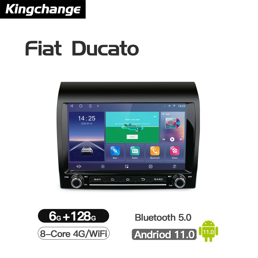 

Kingchange Octa-Core 8" Android 11 Car Video Navigation Player Multimedia For Fiat Ducato 2009-2015 Radio Stereo BT GPS Carplay