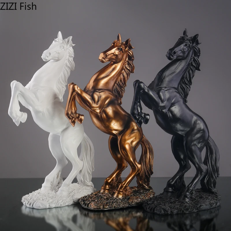 

Resin Animal Ornaments Horse Sculpture Crafts Living Room Exhibit Home Decoration Accessories Statue Figurines Showpiece Gift