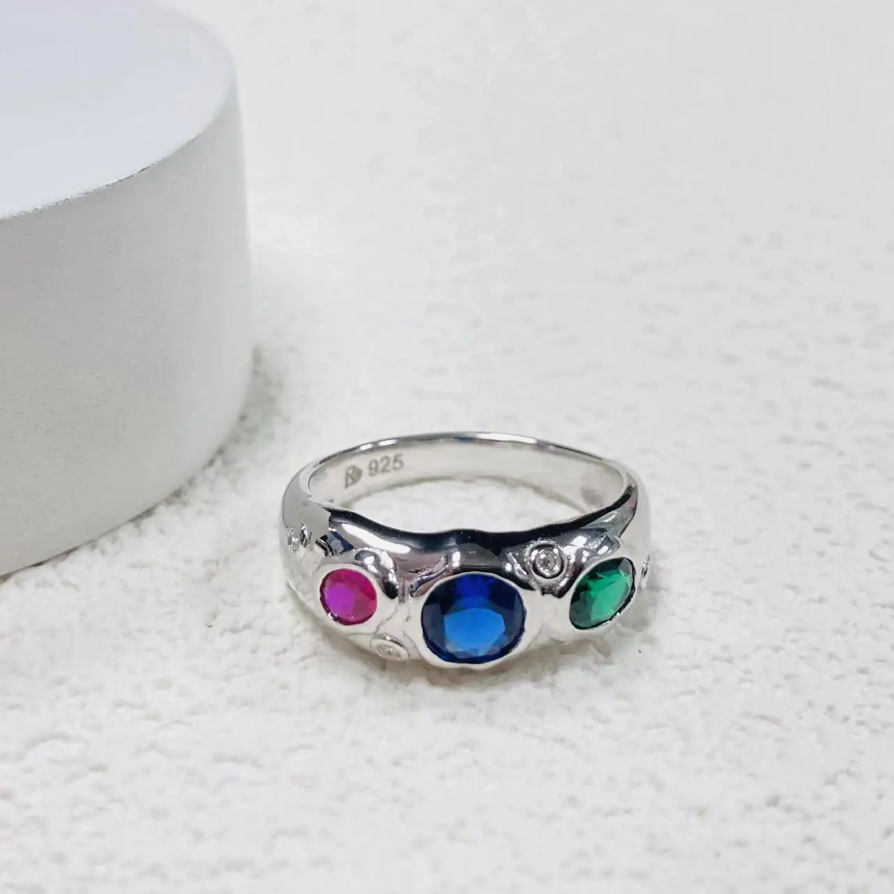 S925 Серебряное инкрустированное кольцо с драгоценным камнем циркониевые кольца