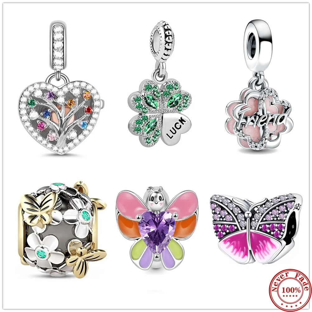 

New 925 Sterling Silver original Fit original Pandora bracelet silver 925 women Pandora diy jewelry butterfly Tree charm bead