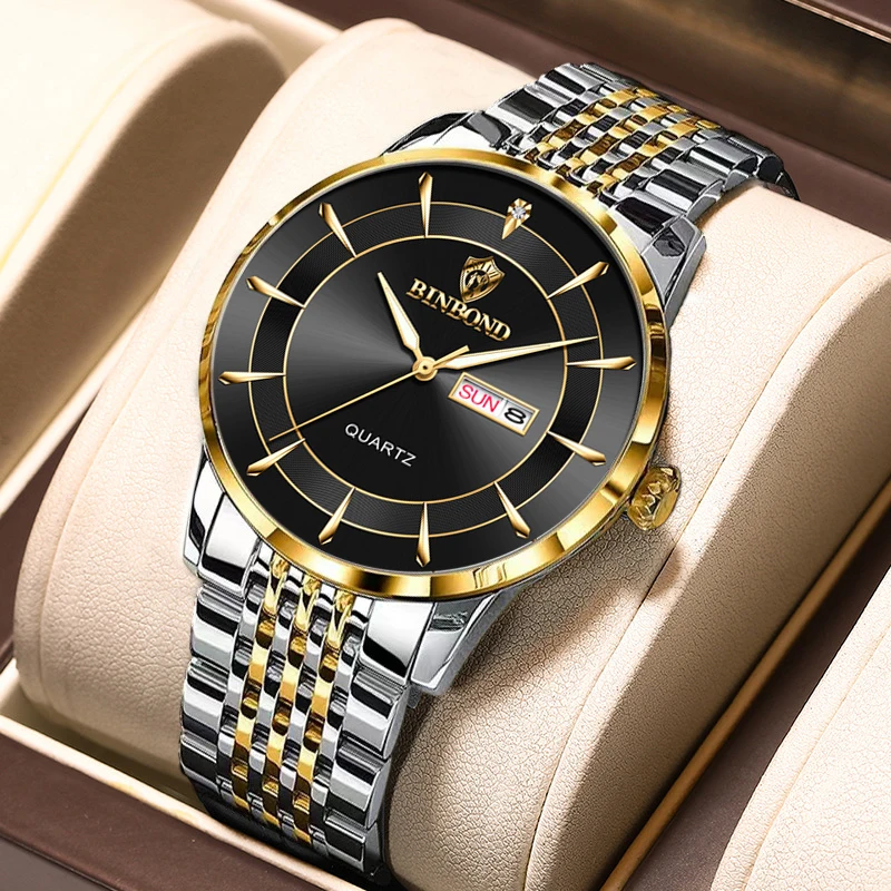 

Новинка 2023, модные мужские часы, водонепроницаемые светящиеся ультратонкие брендовые деловые кварцевые часы из нержавеющей стали с календарем, мужские часы