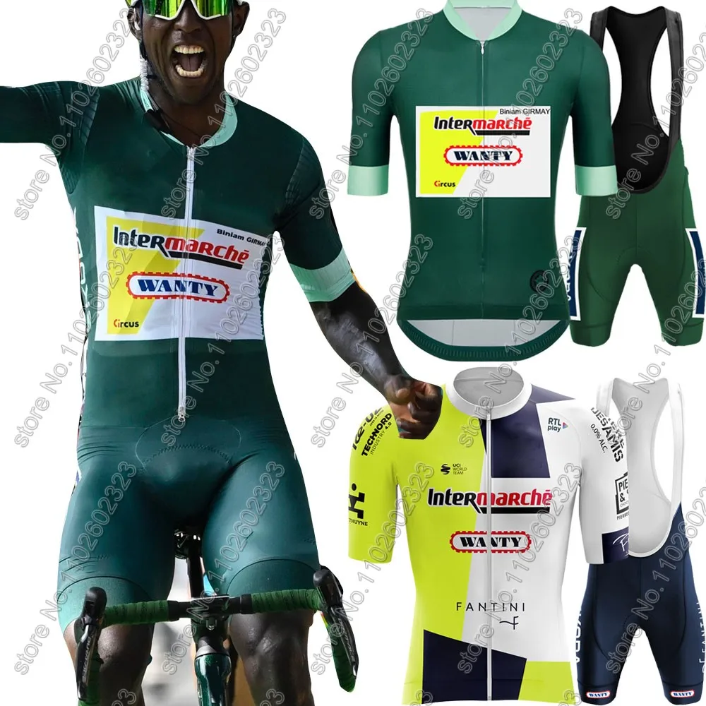 Джерси для велоспорта Wanty 2024 зеленый комплект мужская одежда с коротким рукавом