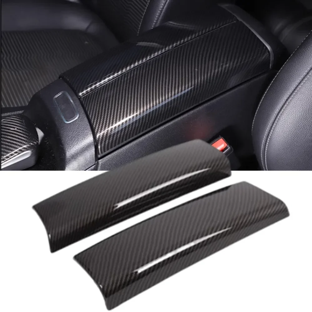 Фото ABS Carbon Автомобильный центральный подлокотник для хранения, панель, накладка для Mercedes Benz A B Class CLA GLA GLB W177 W247 C118 H247 2019-24 №1