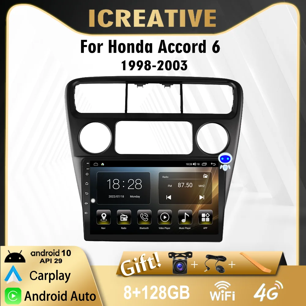 

9’’ 2DIN For Honda Accord 6 1998-2003 Car Radio Multimedia Video Player Android 4G Carplay Navigation GPS Wifi FM Autoradio