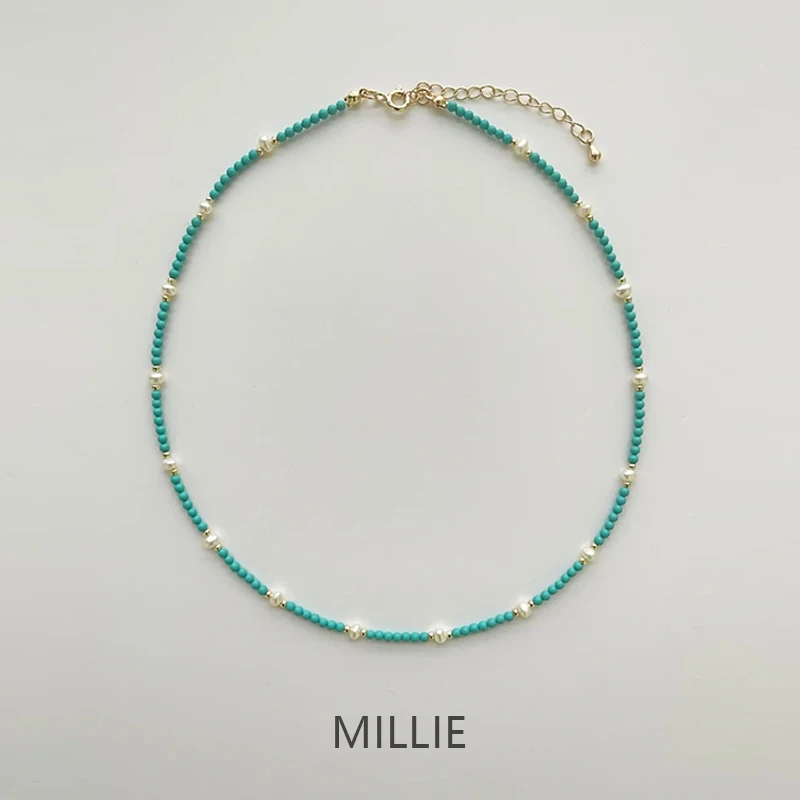 Женское ожерелье Millie с натуральным бирюзовым жемчугом в стиле барокко новинка 2024