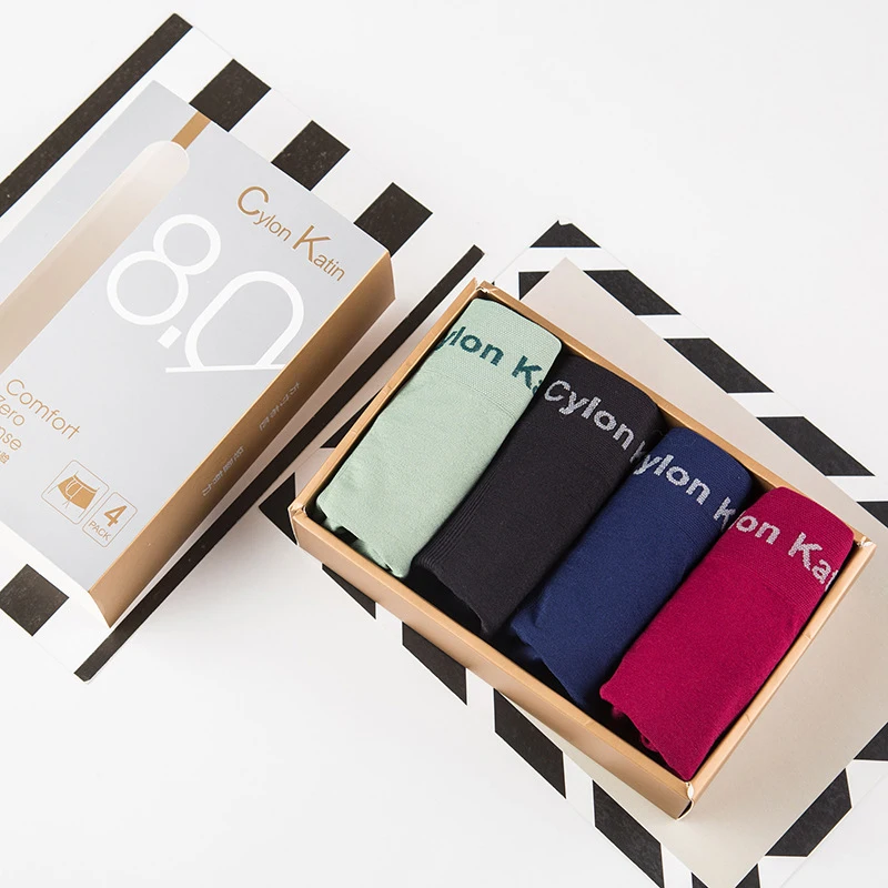 4 PCS Super Stretchy Men's Boxer Briefs Elastic 3D Underpants Wide Waistband for Teen Boy Men Men's Boxer Briefs