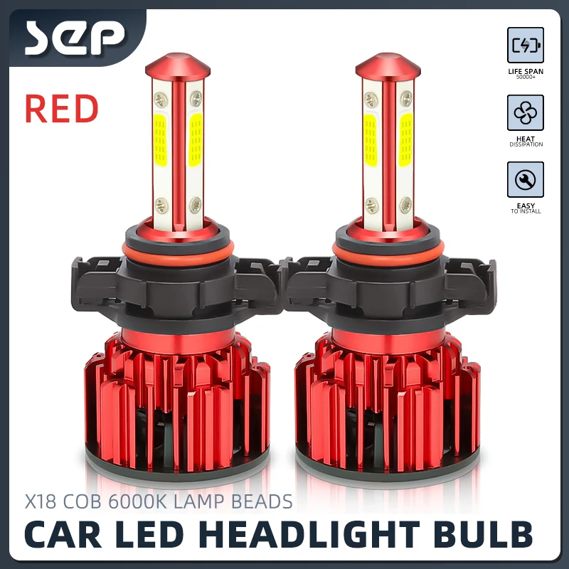 

H7/8/9/11 HIR2 9005 9006 LED Bulbs X18 6000K LED Headlamps Bulbs Illuminated Motorbike Headlight Assembly Laser Lenses