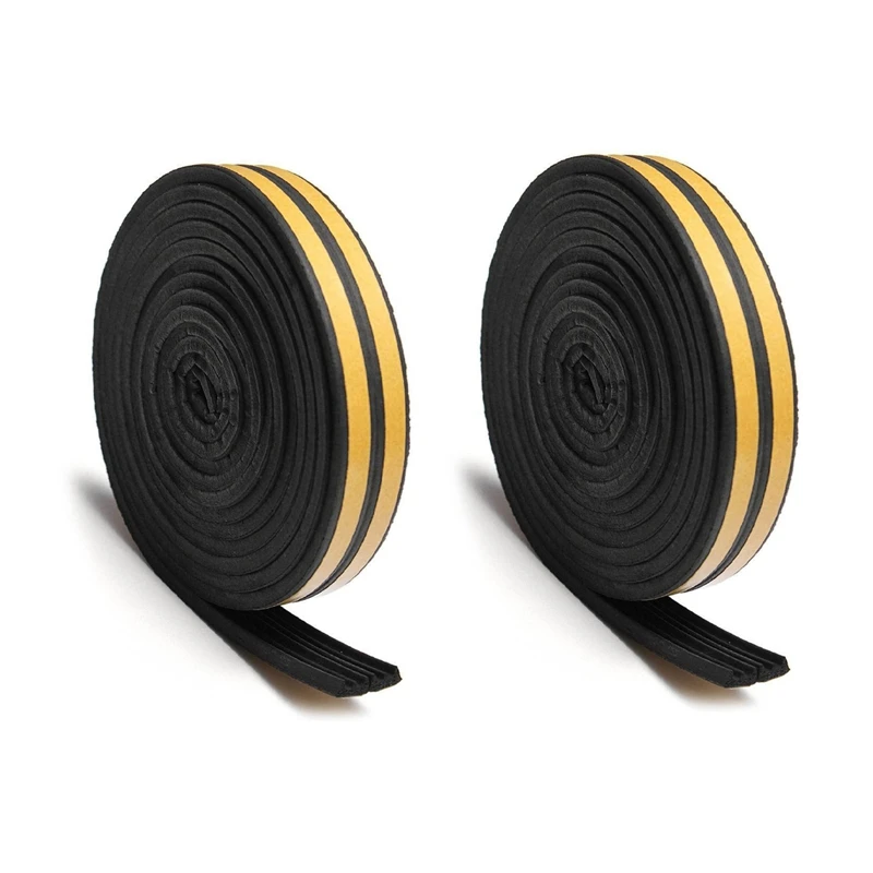 

2X E Type Window Seal Door Seal Rubber Seal Gasket Strip Sealing Tape 5M Black
