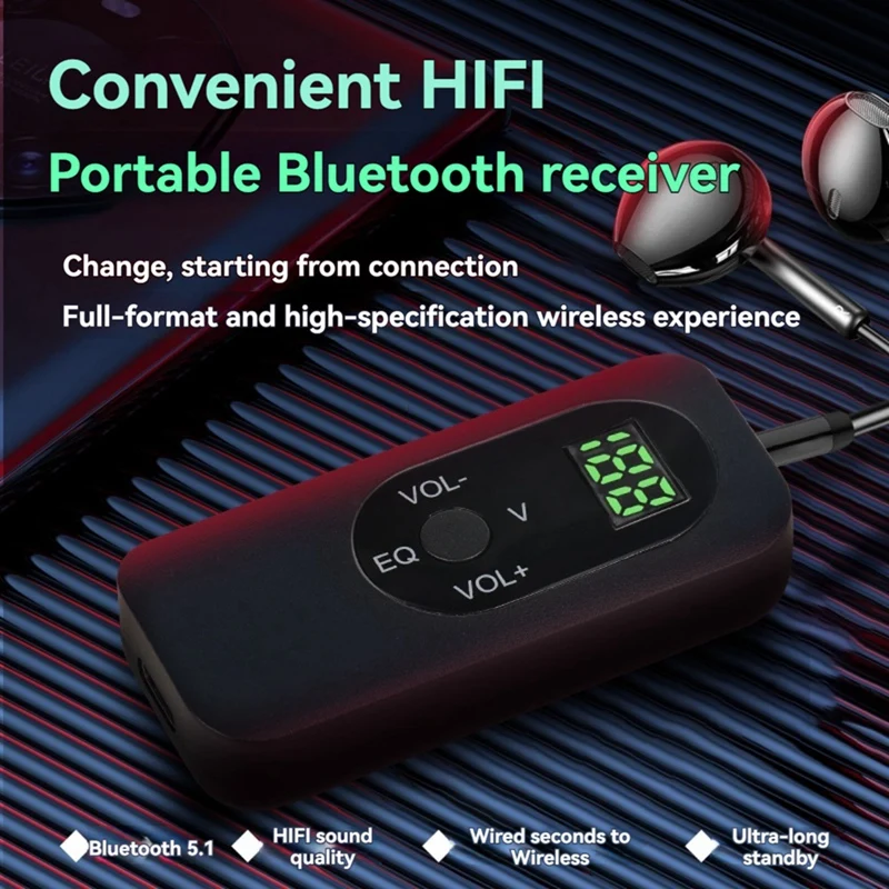5.1 Bluetooth-приемник адаптер петличный для наушников динамики автомобильная