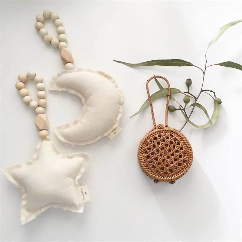 

Nordic Kids Room Love Moon Star Shaped Cotton Hanging Decoration Scandinavian Kids Baby Bedroom Room Interior Decor Supplies